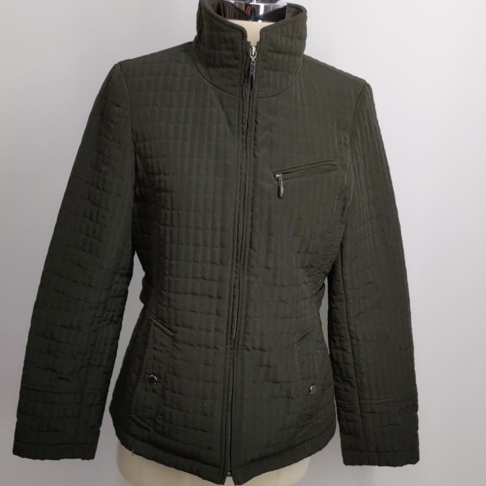 St. John's Bay Brown Quilted Jacket-Sz Mp